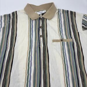Vintage Classics by Palmland 3D "Coogi" Style Short Sleeve Multicolor Polo Shirt